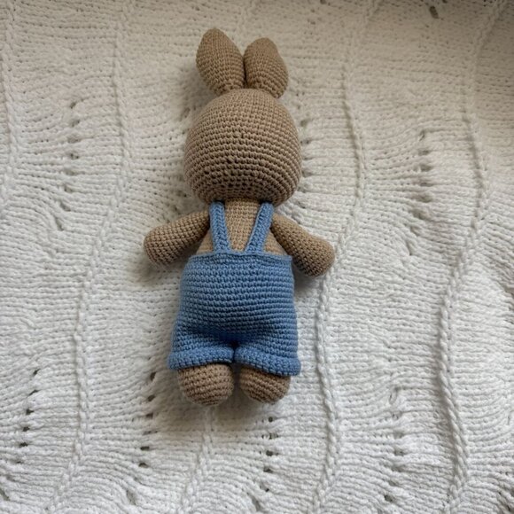 Handmade Baby Gift Set – Crochet Bunny, Rattle, Swaddle & Pacifier Clip - Picture 3 of 6